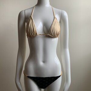 Sauvage cream & gold stars chain luxury bikini